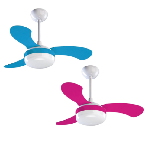 Ventilador de Teto Infantil Ventisol 3 Pás Petit Premium Azul ou Rosa 220V