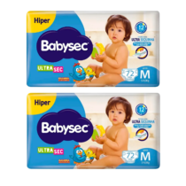 2 Pacotes Fraldas Babysec Descartável Ultrasec Galinha Pintadinha M 72 Unidades
