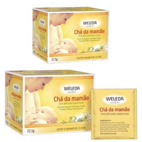 2 Unidades Chá da Mamãe para Amamentação Weleda com 15 sachês