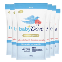 Baby Dove 6 Unidades Refil Sabonete Líquido Hidratação Enriquecida 180ml