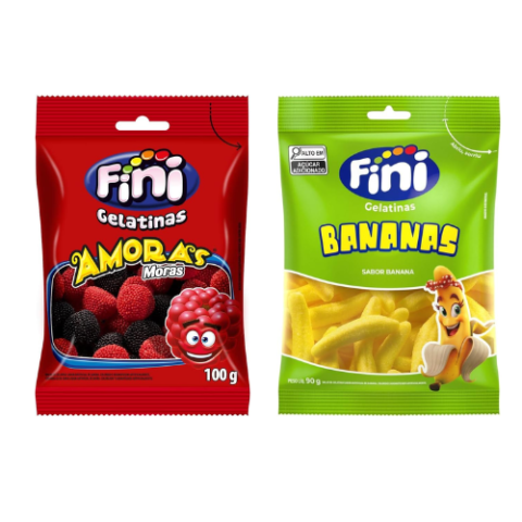 Bala Fini Bananas ou Amoras 90g