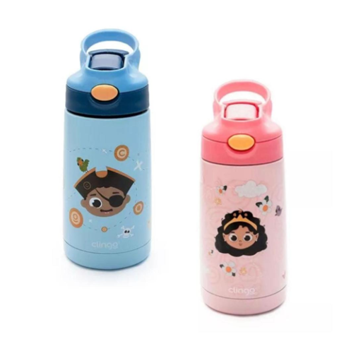 Clingo Garrafa Térmica Inox Princesa e Pirata 350ml