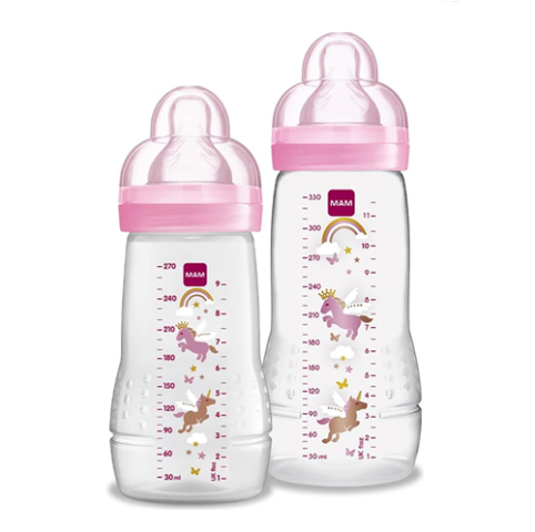 Kit 2 Mamadeiras MAM Easy Active Set 270ml e 330ml Rosa