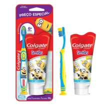 Kit Colgate Escova De Dente + Creme Dental Smiles Minions 100ml