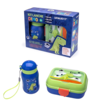 Kit Lanche Dino Garrafa Plástica 500ml + Marmita 700ml