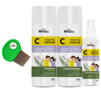 Kit Combate Piolhos M Mari’s T com Pente Fino Aço Inox + Shampoo + Condicionador + Spray Calmante Sem Enxague