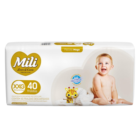 Mili Fralda Love&Care Premium XXG 40 Unidades