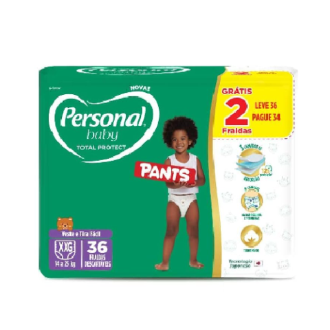 Personal Fralda Baby Total Protect Pants Super XG 36 Unidades
