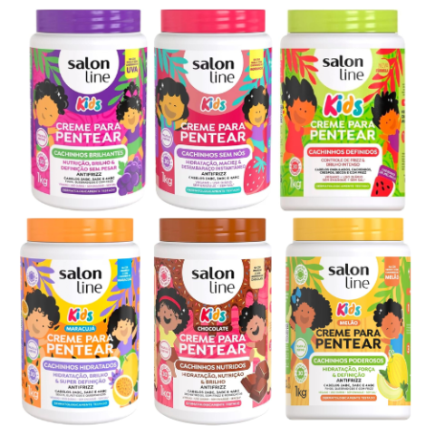 Salon Line Creme de Pentear Kids Vegano Todos os Tipos de Cabelos 1Kg