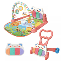 Tapete De Atividades Bebê Vira Andador Smile Rosa Maxi Baby