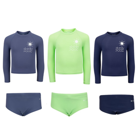 Conjunto Infantil Oxer Camiseta Manga Longa + Sunga com Proteção UV