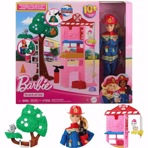 Barbie Profissões Bombeira com Cachorrinho e +10 Acessórios Mattel