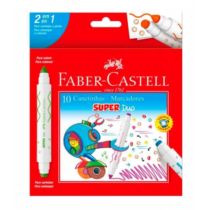 Caneta Hidrográfica Jumbo Super Duo 10 Cores Faber-Castell