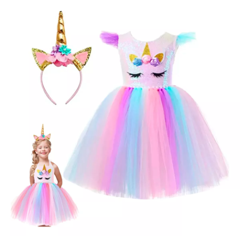 Fantasia Infantil Unicornio Luxo Completa para Meninas