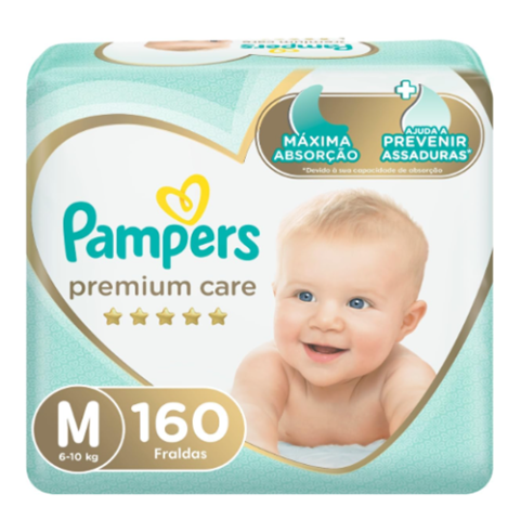 Fralda Pampers Premium Care M 160 Unidades