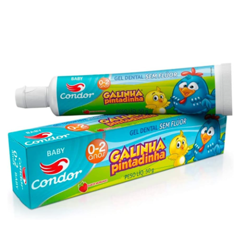 Gel Dental Galinha Pintadinha Sem Flúor Condor Morango 50g