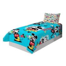 Jogo de Cama 2 peças Microfibra Mickey 1,40m x 2,20m Lepper