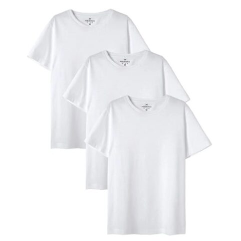 Kit 3 Camisetas Hering Kids Básica Unissex Branca