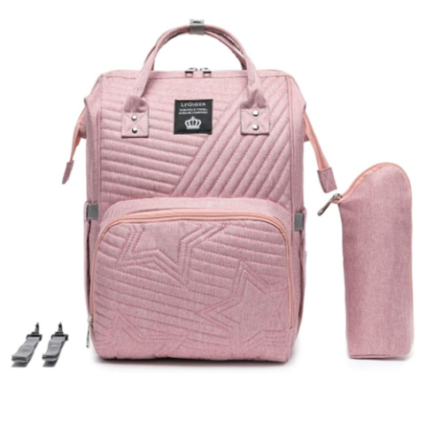 Lequeen Mochila Bolsa Maternidade com Porta Mamadeira Térmico