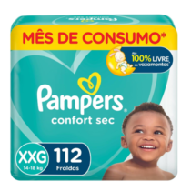 Fraldas Pampers Confort Sec XXG 112 Unidades