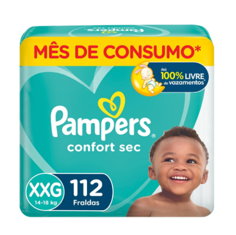 Fralda Pampers Confort Sec XXG 112 Unidades