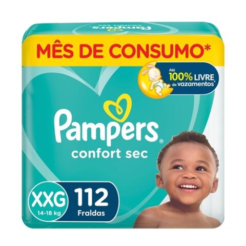 Fraldas Pampers Confort Sec XXG 112 Unidades