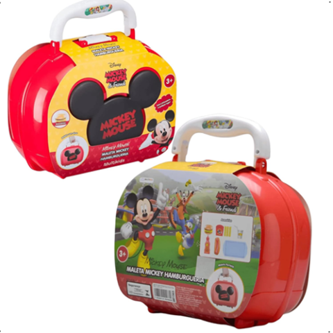 Maleta Mickey Hamburgueria com 7 Acessórios Multikids