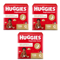 3 Pacotes Huggies Fralda Supreme Care G 136 Unidades