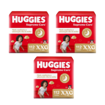 3 Pacotes Huggies Fralda Supreme Care XXG 112 Unidades