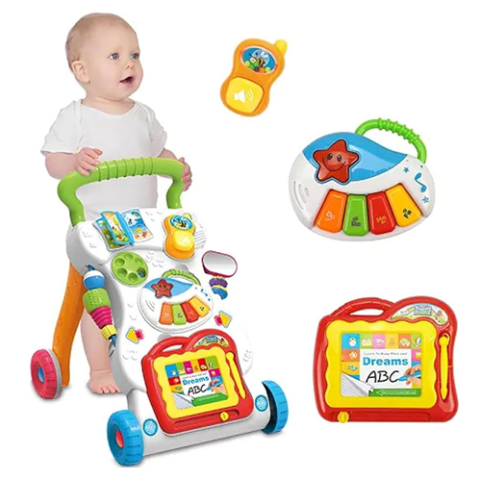 Andador Educativo Musical Didático Baby Style + Lousa Magnética + Teclado Musical + Celular Brinquedo