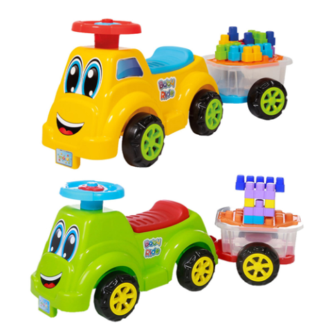 Carrinho Quadriciclo Baby Ride com Trailer Caixa Maral