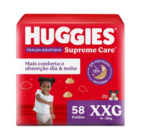 Huggies Fralda Roupinha Supreme Care XXG 58 Unidades