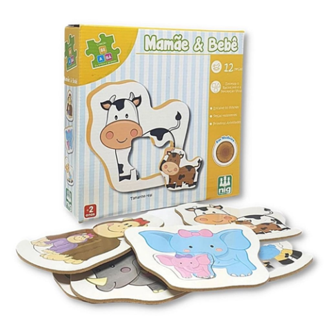 Jogo Educativo de Encaixar Mamãe e Bebê NIG Brinquedos