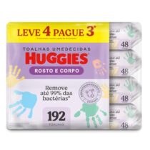 Pack 4 Pacotes Lenço Umedecido Huggies One & Done 48 Unidades cada