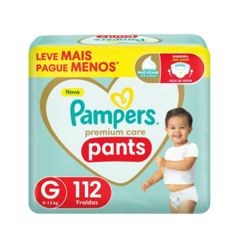 Fralda Pampers Premium Care Pants G 112 Unidades