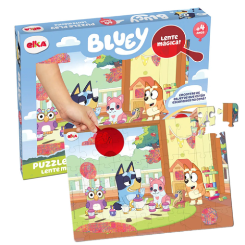 Lente Mágica Puzzle Play 60 peças Bluey