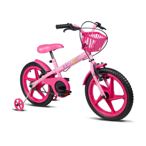 Bicicleta Infantil Aro 16 Verden Fofys com cestinha e rodinhas