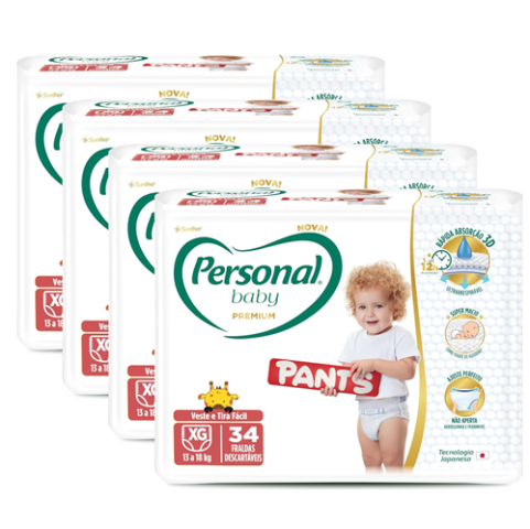 Fralda Personal Baby Premium Pants XG 136 unidades