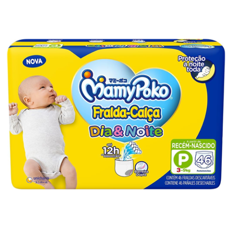 MamyPoko Fralda-Calça Dia & Noite Recém Nascido P 46 Unidades