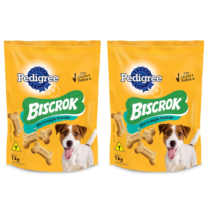 2 Unidades Biscoito Pedigree Biscrok Para Cães Adultos Raças Pequenas 1Kg