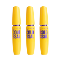 3 Unidades Maybelline NY Máscara de Cílios The Colossal Á prova D’água Preto 9.2ml