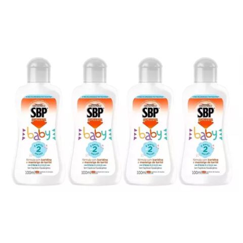 4 Unidades SBP Baby Loção Repelente Corporal 100ml