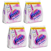 4 Unidades Vanish Tira Manchas Em Pó Crystal White Oxi Action 400g
