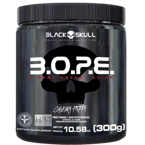 B.O.P.E Black Skull Pré Treino Frutas Vermelhas 300g