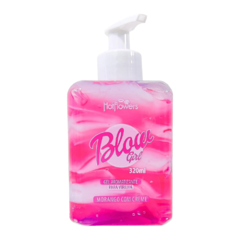 Blow Girl Gel Aromatizante Beijável para Região Pélvica e Virilha Morango com Creme 320ml