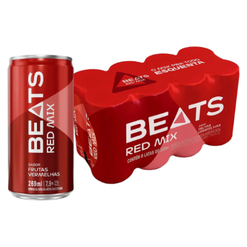 Pack 8 Latas Beats Red Mix 269ml