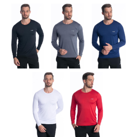 Camiseta Térmica Masculina Proteção Solar Uv 50+ Manga Longa Dry Fit Ripoll