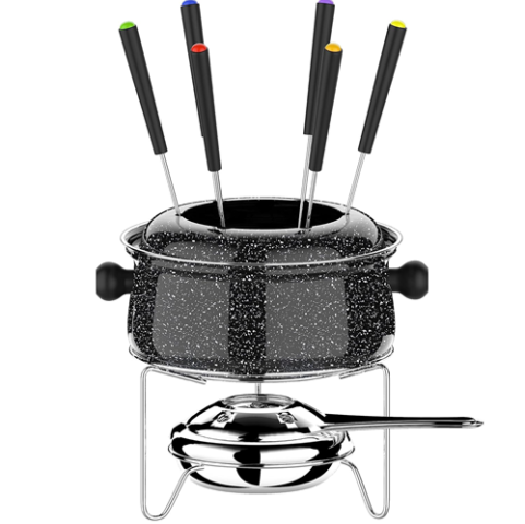 Conjunto Fondue Médio Color Stone 10 Peças Preto Euro Home