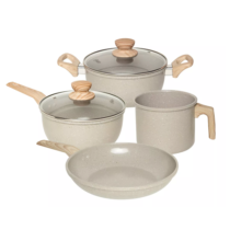 Conjunto Oster 4 Panelas com Revestimento Cerâmico Antiaderente Marble Edition Cinza Dust