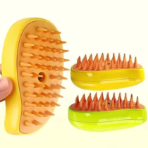 Escova Pet Para Cães e Gatos A Vapor 3 Em 1 Autolimpante